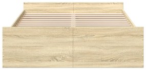 Giroletto cassetti rovere sonoma 120x190 cm legno multistrato