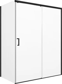 Porta doccia L 87-88 cm x H 200 cm per nicchia in vetro trasparente SP. 6 mm, profilo opaco nero, serie Jazz