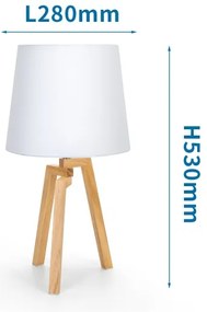 Aigostar - Lampada da tavolo in legno di pino 1xE27/60W/230V