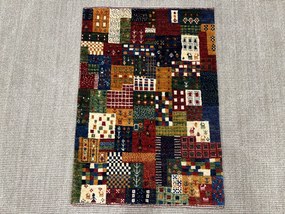 Loribaft Tappeto 90x60 Verde (Iran) Annodato A Mano