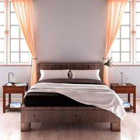 Costway Set di 2 comodini in legno con cassetto da camera da letto 50x42x62cm, Comodini organizer moderni Marrone