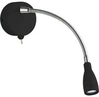 Applique Contemporanea Parete Flessibile Acciaio Nero Vetro Led 0,8W 6500K