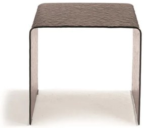 Tavolino salotto in vetro temperato effetto martellato bronzo - PLINIO