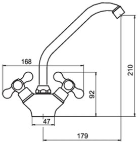 FERRO - Miscelatore per lavello ANTICA in bronzo