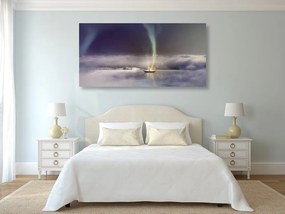 Quadro su tela – Aurora boreale sopra il lago ghiacciato