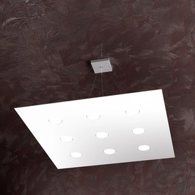 Lampadario Moderno Area Metallo Bianco Metallo 9 Luci Gx53