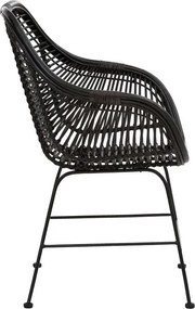 Sedie da pranzo in rattan nero in set di 2 Kiran - Støraa