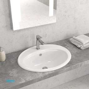 Lavabo Da Incasso Da 56,5x48 Cm Finitura Bianco Lucido