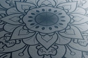Quadro su tela – Fiore blu scuro di Mandala
