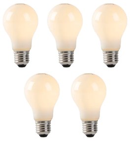 Set di 5 lampadine LED E27 vetro opalino 1W 80lm 2200K
