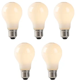 Set di 5 lampadine LED E27 vetro opalino 1W 80lm 2200K