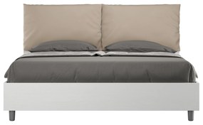 Letto Matrimoniale 160x190 cm con Rete e Contenitore Antea Egos Tortora