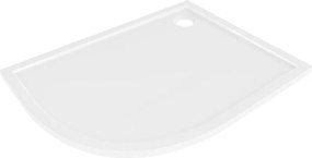 Mexen Flow piatto doccia semicerchio asimmetrico slim destro 100 x 80 cm, bianco lucido - 46Q108010R