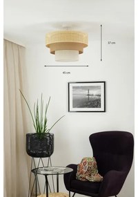 Brilagi - Lampadario CEDAR LUNETA 1xE27/15W/230V Ø45 rattan marrone crema