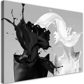 Quadro su tela, Coffee e latte in bianco e nero coppia amore  Dimensioni 120x80