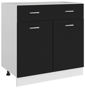 Mobile Inferiore Cassetto Nero 80x46x81,5 Cm Legno Multistrato /