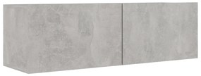 Set porta tv 6 pz grigio cemento in truciolato