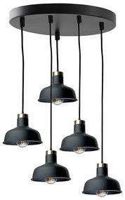 Lampadario a sospensione con filo HEBE 5xE27/60W/230V nero