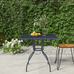 Tavolo da giardino antracite 80x80x72,5 cm rete d&#039;acciaio