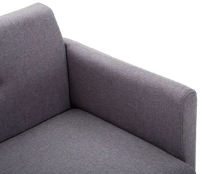 Divano a 2 posti rivestito in tessuto 115x60x67cm grigio chiaro