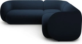 Divano angolare blu con rivestimento in velluto Kate – Micadoni