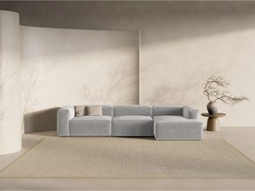Divano angolare grigio chiaro (con penisola a destra/con chaise lounge) Bergamo – Cosmopolitan Design