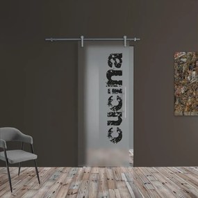 Porta scorrevole sinistra Cucina in alluminio trasparente, L 96 x H 215 cm, con binario Ermes