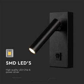 Luce Spot da parete a LED LED/2W/230V 4000K nero