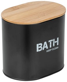 Contenitore da bagno nero con coperchio Gara - Wenko