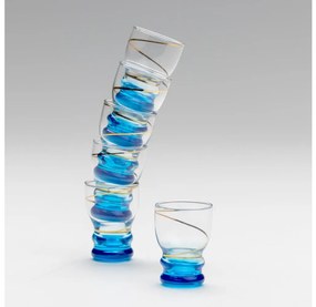 Set 6x bicchiere per shot limpido blu