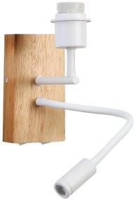 Brilagi - LED Lampada flessibile da muro NUBILA WOOD 1xE27/25W/230V + LED/3W quercia/bianco