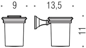 Colombo Portofino B3202 bicchiere portaspazzolini in Vetro Acidato Naturale cromo