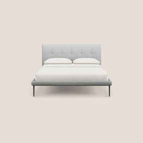Midori letto imbottito trapuntato in ecopelle con piedini alti T04