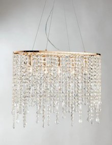 Lampadario a sospensione breeze oro  e cristalli k9 5 luci attacco ...