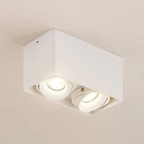 Arcchio Faretto Kubika, 19 cm, bianco, a 2 luci, metallo