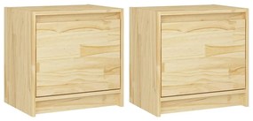 Comodini 2 pz 40x30,5x40 cm in legno massello di pino