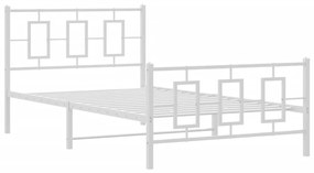 Giroletto con Testiera e Pediera Metallo Bianco 107x203 cm