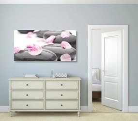 Quadro su tela – Pietre wellness con petali