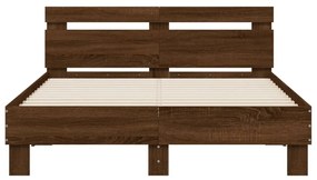 Giroletto testiera rovere marrone 120x190 cm legno multistrato