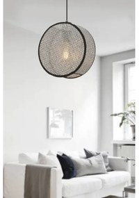 Lampadario a cavo BIG DRUM 1xE27/60W/230V grigio/nero