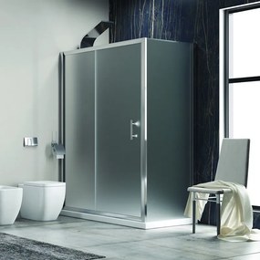 Box doccia 100x90 angolo anta scorrevole vetro opaco anticalcare KF5000S - KAMALU