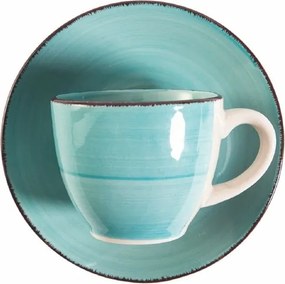 Set 6 Tazzine da Caffè con Piattino Ø6,8x5,6 cm in Gres VdE Tivoli 1996 Baita Acqua...
