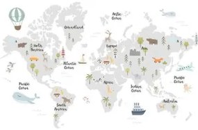 Carta da parati - Minimalist Map for Childrens Room Standard 400x280
