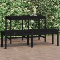 Panca Giardino 2 Posti Nera 159,5x44x45cm Legno Massello Pinocod mxl 105905