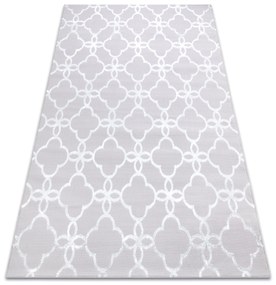 Tappeto MEFE moderno  8504 Traliccio, fiori - Structural due livelli di pile grigio / bianca