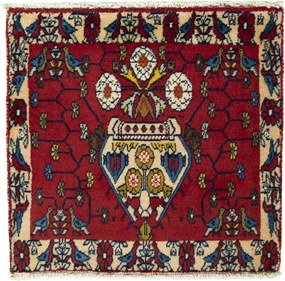 Shiraz Tappeto persiano 60x60 Rosso (Iran) Annodato A Mano