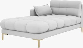 Chaise longue Mamaia 2 posti in tessuto Bouclé gambe oro - L185cm
