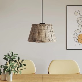 Paralume Da Soffitto Marrone Ø50x30 Cm İn Vimini /