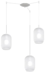 Sospensione bianco 3 luci spostabile vetri bianco fog 1181bi-s3 s-bf