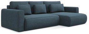 Divano angolare blu allungabile/con contenitore (con penisola a destra/con chaise lounge) Kapua – Makamii